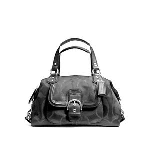 Black Coach Campbell Signature Satchel Bag